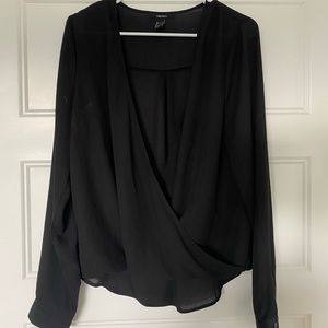 Black long-sleeve blouse